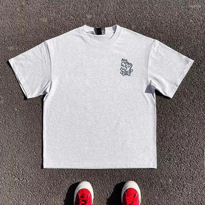 Men's T Shirts 2025 Niche Couple Dress Graffiti Style Printing Short-sleeved T-shirt 260g Cotton Hip-hop Fashion Top