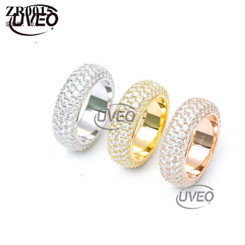 925 Jewelry VVS Moissanite Ring Gold Iced Out Moissanite Diamond Hiphop Pass Diamond Tester Mens Fashion