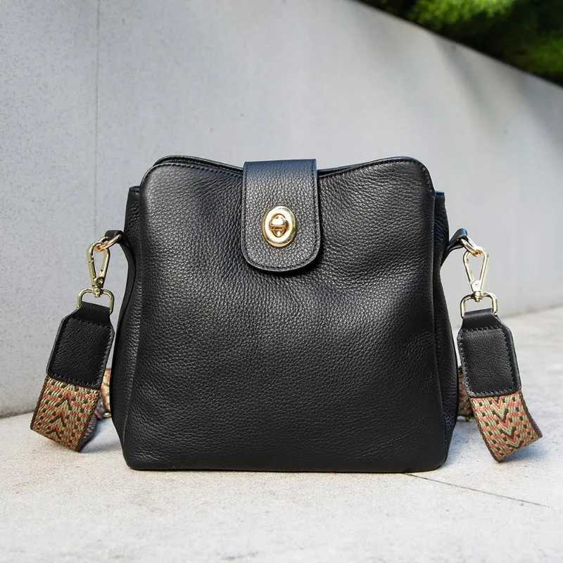 Genuine Leather Shoulder Bags for Women 2025 Winter Y2K Trend Female Crossbody Bag Lady Handbags and Purses Retro Tote Bag BolsoW251115