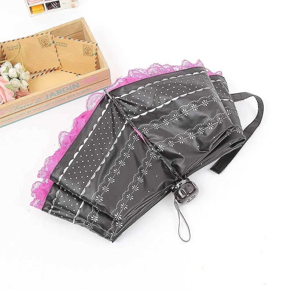 Vintage Lace Parasol Uv Protection Folding Umbrella Stylish Lace Folding Umbrella for Sun Protection Rain Lightweight Portable C251117