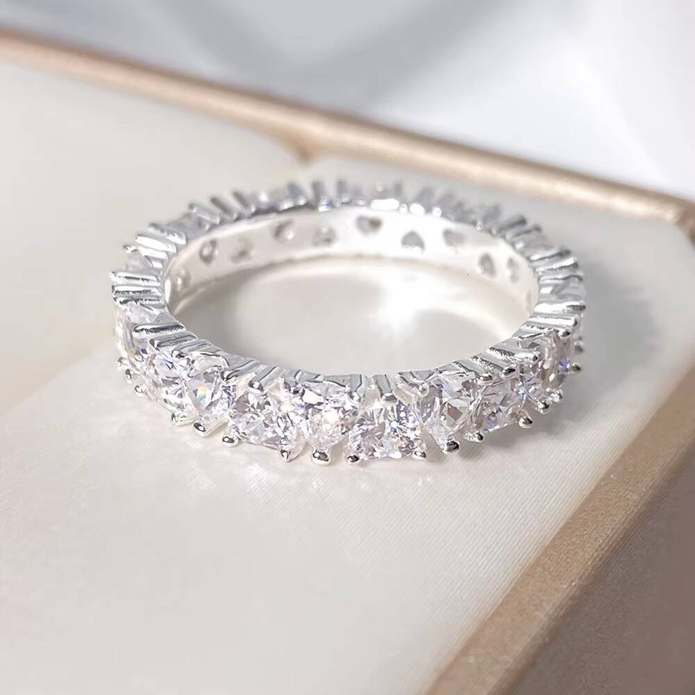 Wholesale 925 Sterling Silver Engagement Rings for Women 5A Cubic Zirconia Sparkle Jewelry Silver Plated