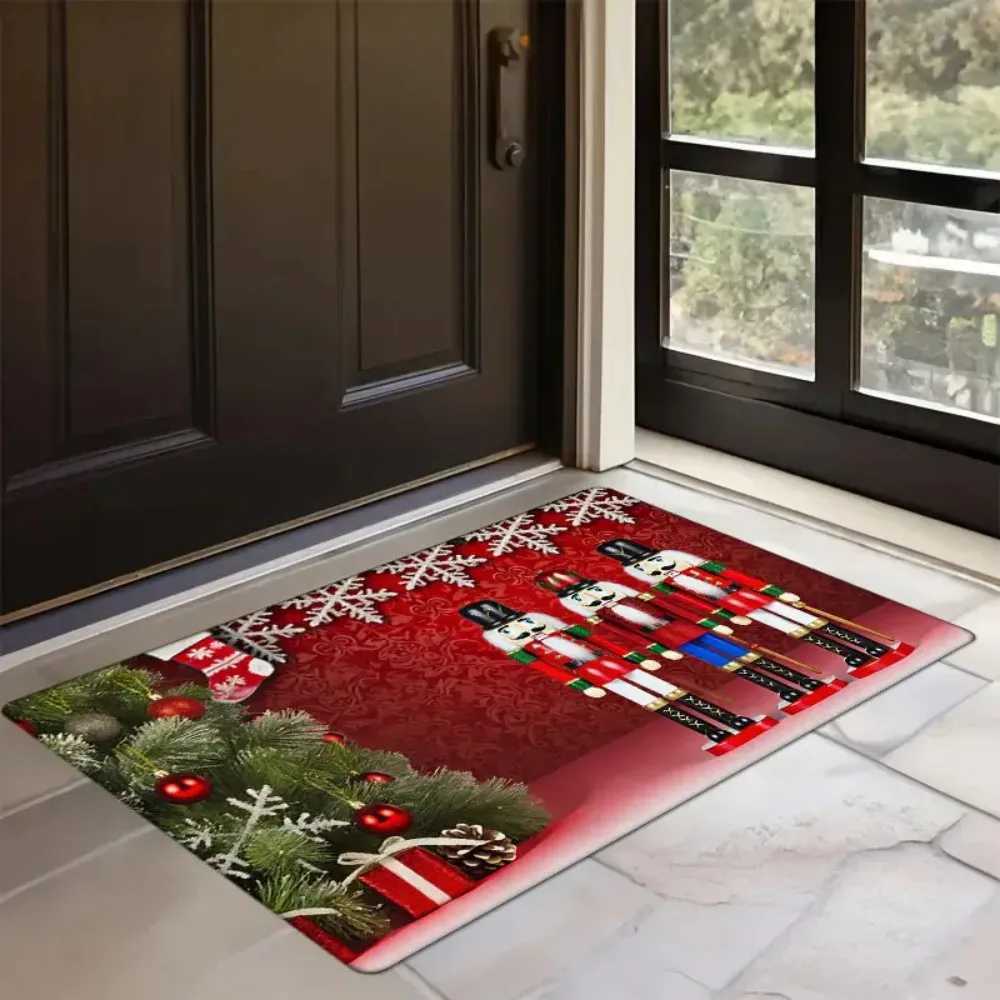 Light Luxury Christmas Nutcracker Floor Mat Entrance Welcome Doormat Bedside Balcony Corridor Christmas Decoration CarpetM251117