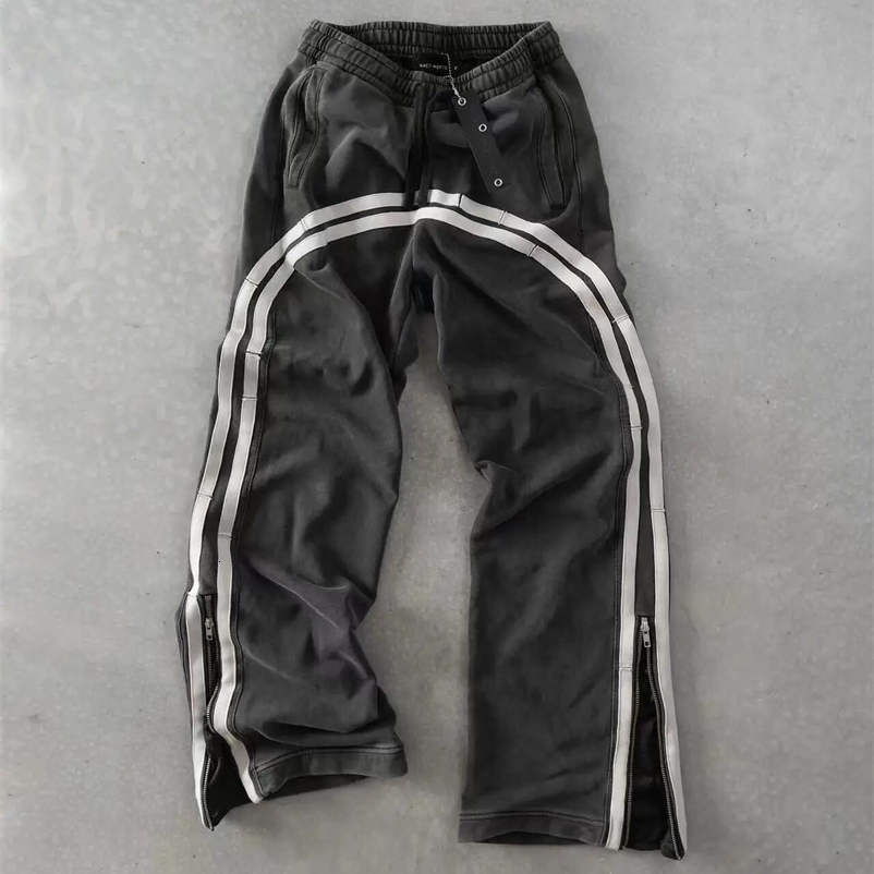 Y2K Fashion Striped Casual Pants Men and Women Retro Harajuku Baggy Straight Pants High Waist Loose Hip Hop Sweatpant Streetwear 250415