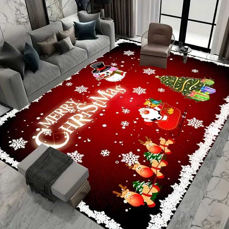 Christmas Santa Claus Snowman Carpet for Living Room Decor Sofa Table Large Area Bedroom Bedside Foot Pad Navidad DecorationM251117