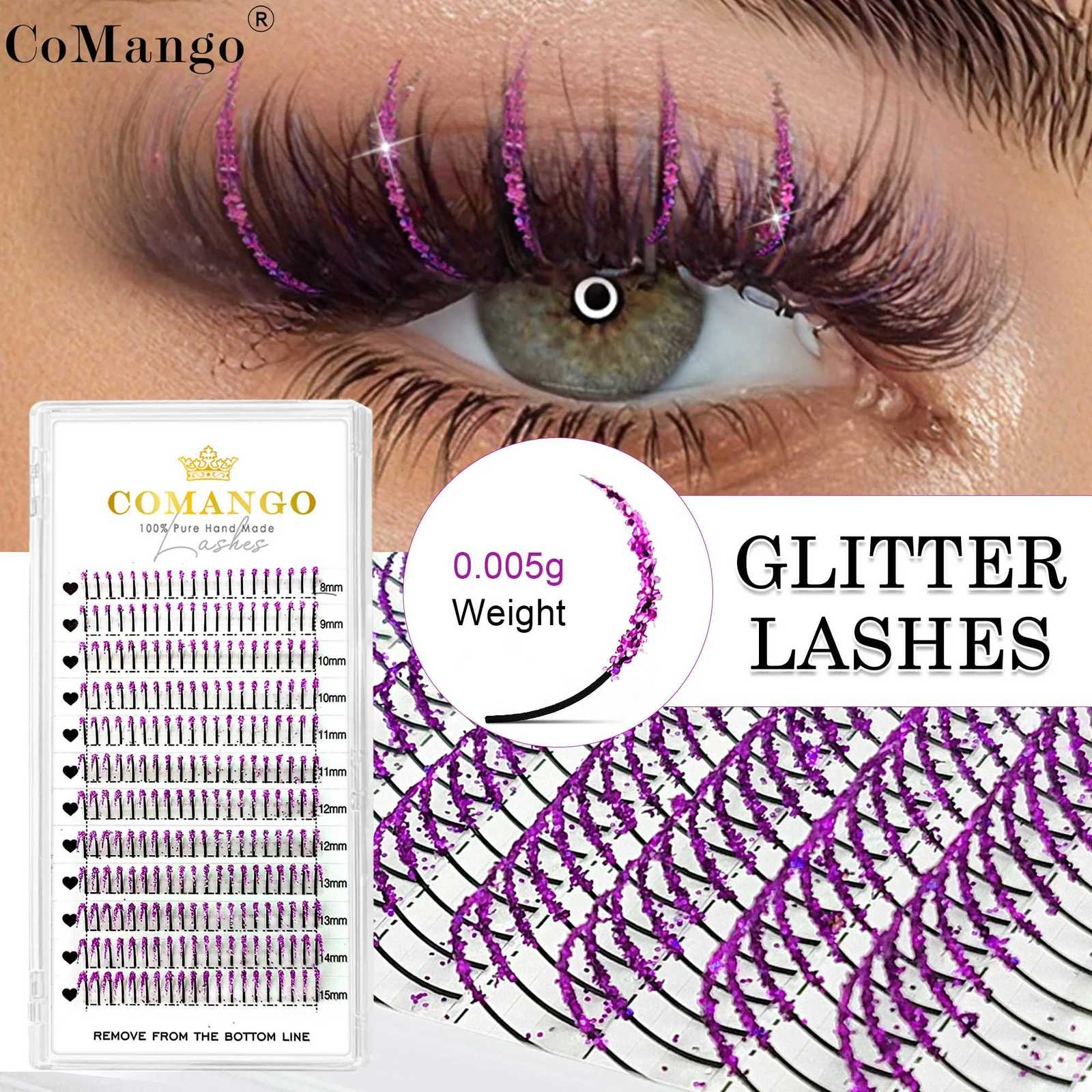 Colors Glitter Fashion Shiny Colorful False Spikes Eyelashes Extension Mink Individual Lashes Mix Color Soft Cilias for HalloweeT251117