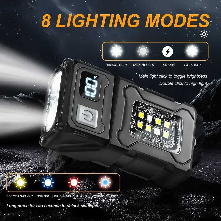 Mini Portable Flashlight 1500Lumens Super Bright LED Torch USB Rechargeable Multifunctional Camping Emergency Lantern M251117
