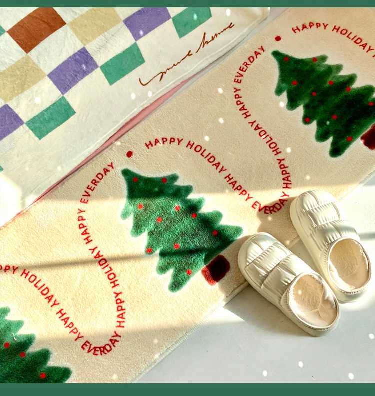 VIAKAMA Christmas Tree Runner Rug Home Bedroom Decoration Washable Non Slip Rug for Kitchen Living Room Hallway Laundry Door MatM251117