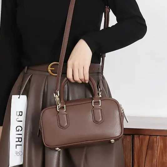 Womens Crossbody Bag - Versatile Shoulder Bag with Large Capacity Commuter Bowling Bag - Niche Leather Handbag for WomenW251115