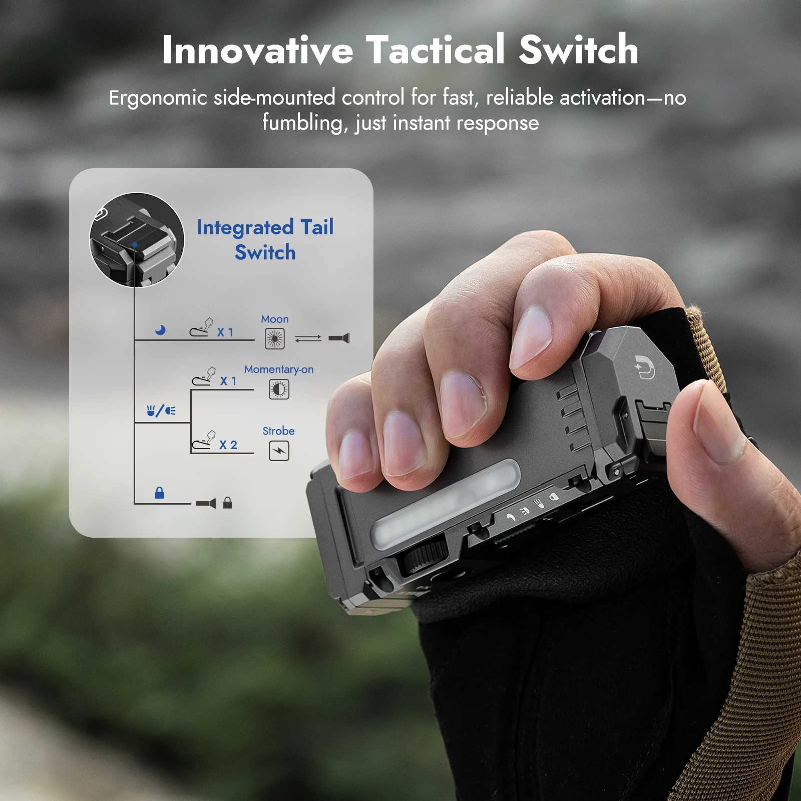 WUBEN X4 EDC Flat Flashlight with RGB Light 1500 Lumens Mini Flashlight with Tactical Switch and Magnetic IP68 Portable Pocket M251117