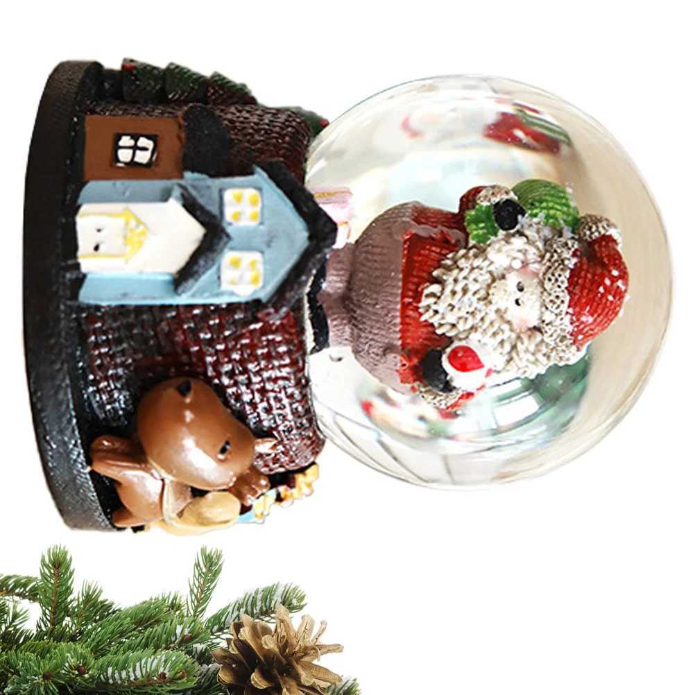 Resin Christmas Snow Crystal Ball Hanging Ornament Desktop Decoration Cartoon Home Office Crystal Ball Decor Cartoon Decor J251117