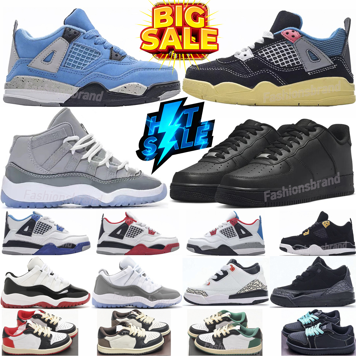 With Box Designer Kids Shoes 4 11 Basketball Shoes kids sneakers Military Black Cat 4s Toddler trainers Children Youth Athletic Boys Girls Chaussures kid Sneaker