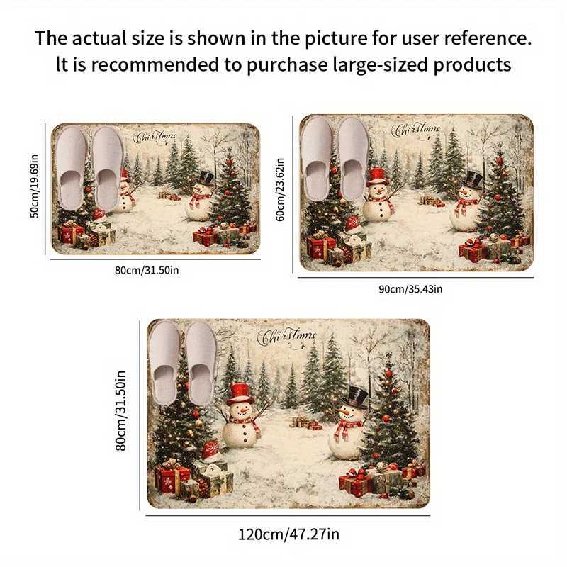 VIKAMA Christmas Carpet Welcome Mat Winter Floor Mat Rug For Bedroom Carpet For Live Room Indoor CarpetM251117