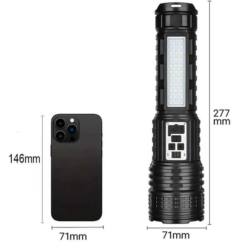 Most Powerful LED Flashlight Rechargeable Super Bright Flashlights Long Range Tactical Torch Light For Fishing Hunting M251117