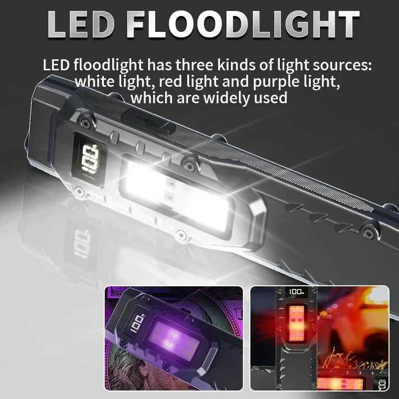 Portable Flashlight Super Bright Tactical Flashlight USB Rechargeable LED Work Light for Camping Hiking Emergency M251117