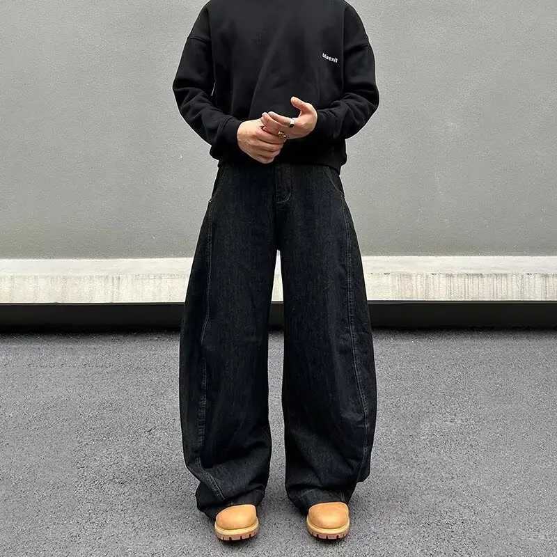 Korean Retro MenS Jeans Autumn Fashion Straight Leg Pants Baggy Pants Casual Black Jeans Flared JeansW251117