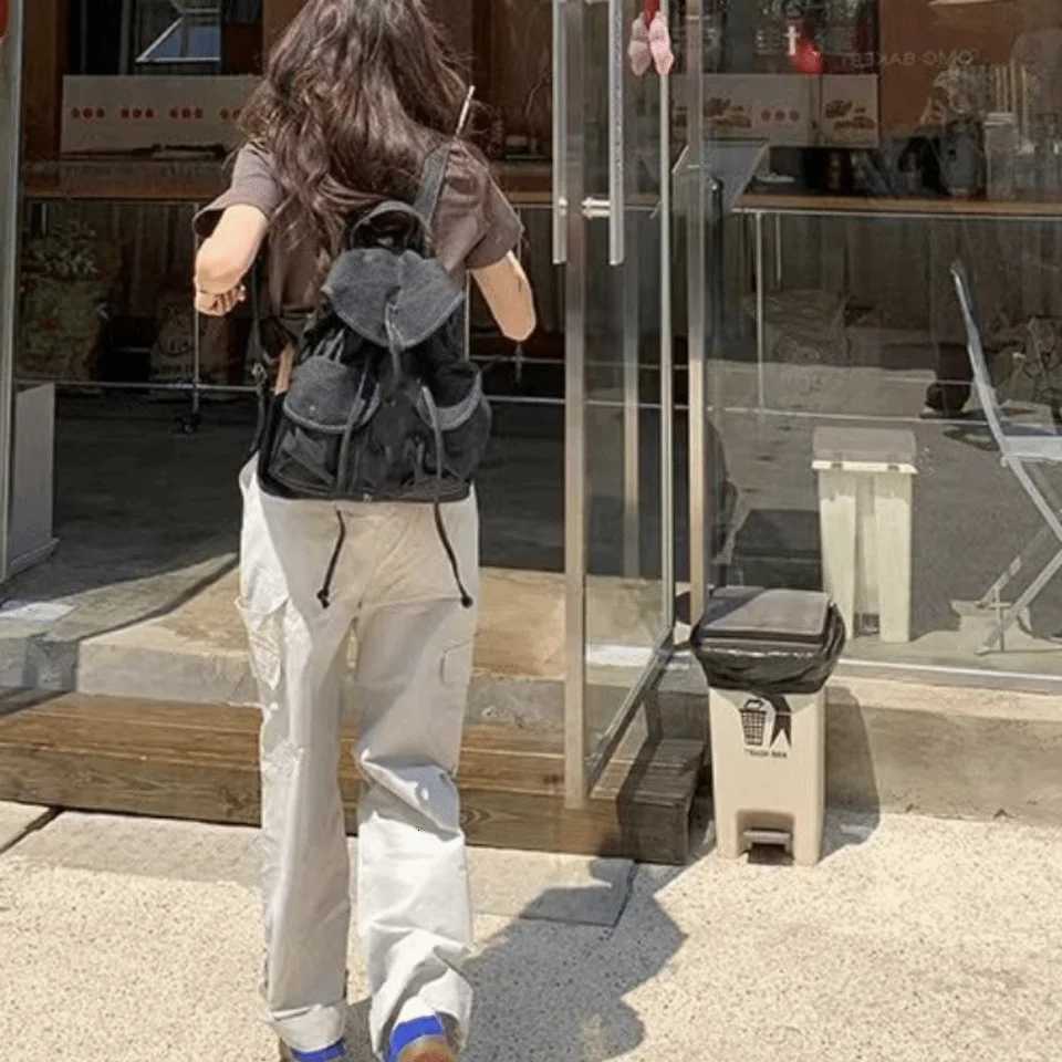 Casual Large Capacity Denim Backpack Vintage Fashion Shoulder Bag Canvas Versatile Unisex Backpack SchoolW251117