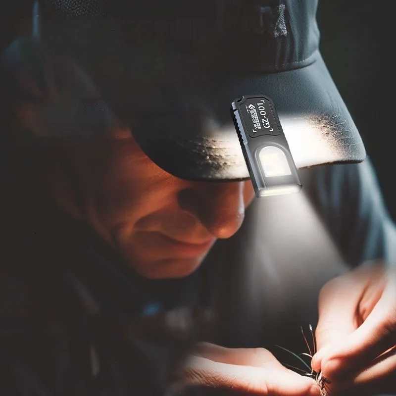 Multifunctional Keychain Flashlight USB Rechargeable Mini Flashlight With COB Work Light Keyring Camping Walking Pocket Lamp M251117