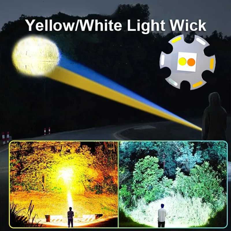 Most Powerful LED Flashlight Rechargeable Super Bright Flashlights Long Range Tactical Torch Light For Fishing Hunting M251117