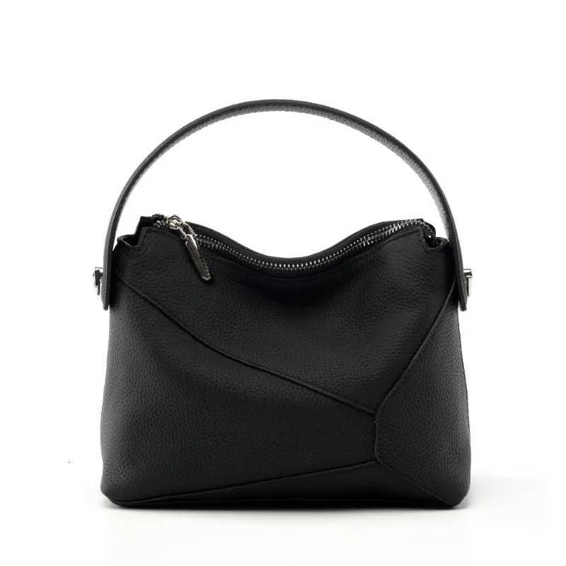 Top layer cowhide geometric pillow bag 2025 new genuine leather commuter one-shoulder crossbody bag fashionable ladies handbagW251117