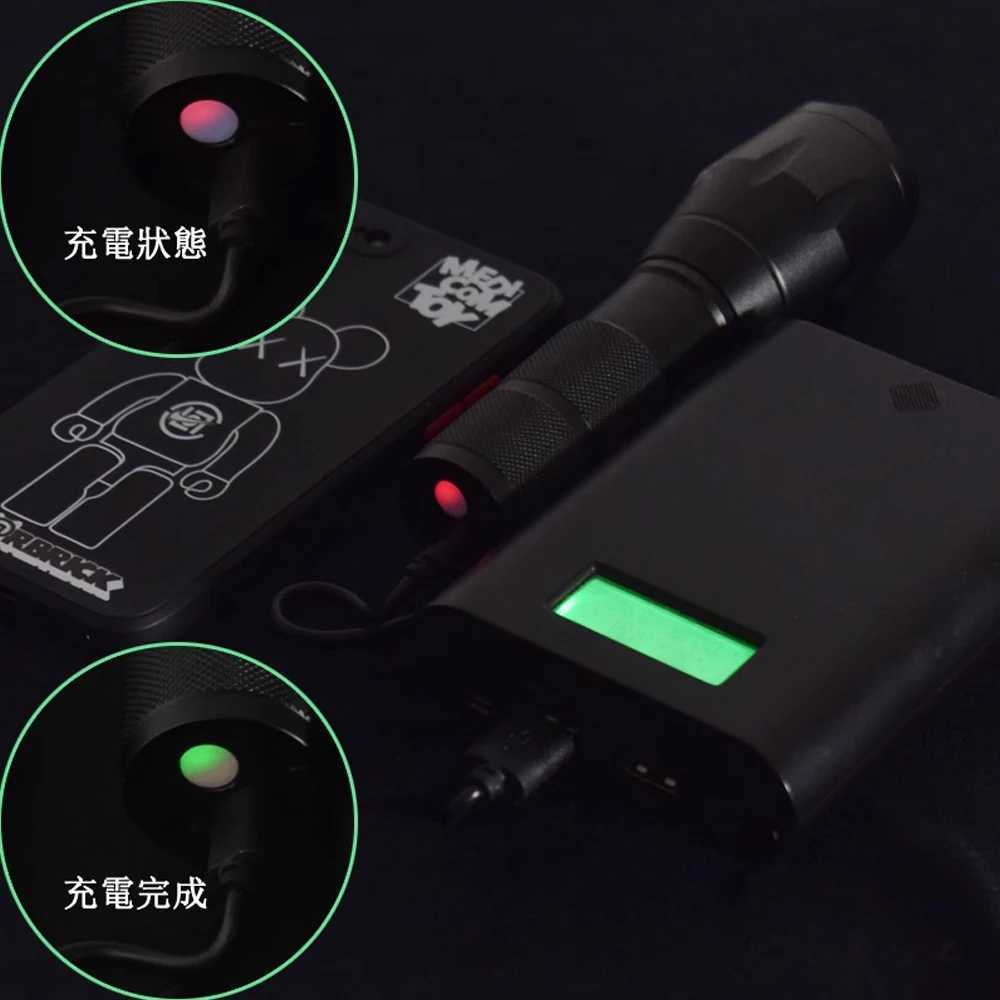 Flashlight LED Blue Light Blue Torch Hunting Type-c Rechargeable Outdoors Zoom Blood Tracking Light for Hunting Tactical torch M251117