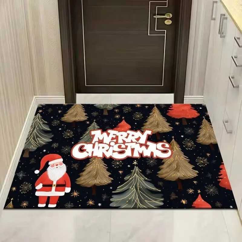Christmas Tree Santa Claus Carpet Happy New Year Living Room Holiday Sofa Bedroom Study Kitchen Entrance Rug Non-slip Decor MatM251117