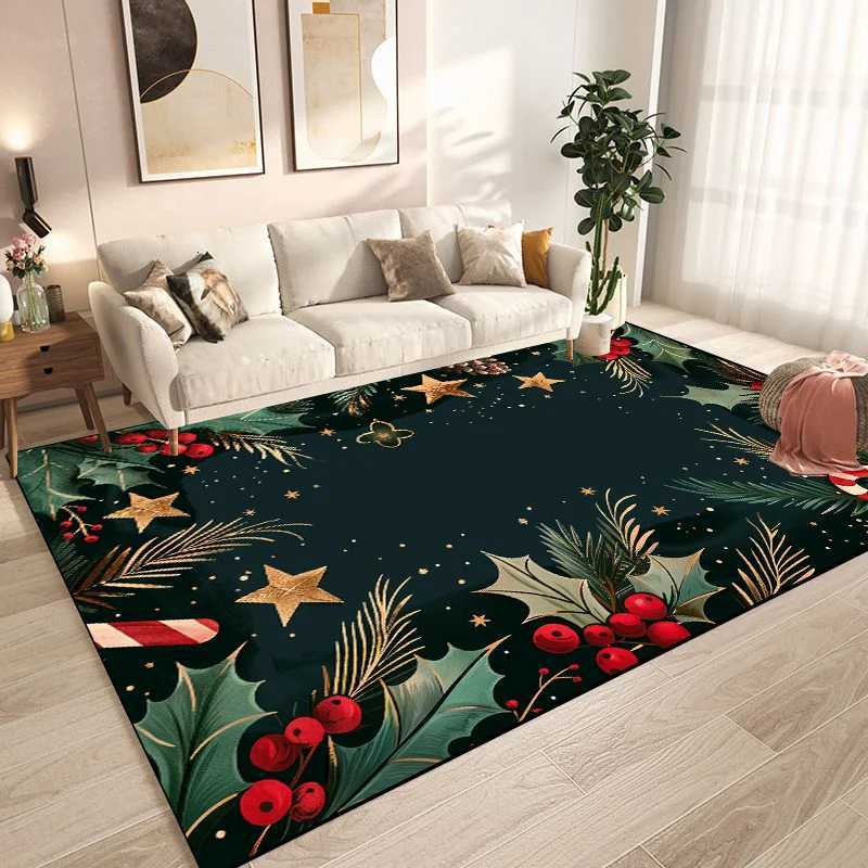 Christmas Tree Snowflake Carpet for Living Room Doormat New Year Red Decoration Home Rug Non-slip Dining Room Decor Floor MatsM251117