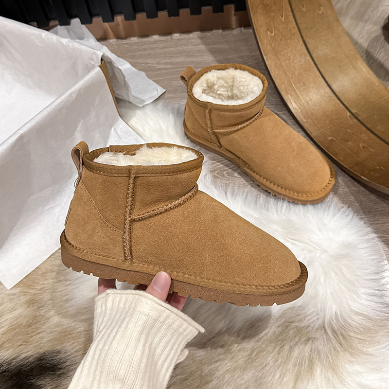 Free Shipping Trendy Hit Snow Boots Winter New Style Platform Fleece-Lined Warm Versatile Slimming Short Tube Bread Boots