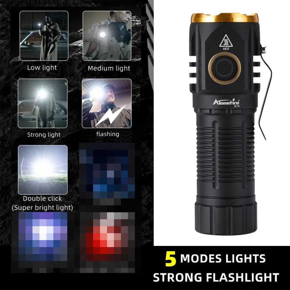 4x Led High Bright Small Flashlight USB Rechargeable Portable Tail Magnet Torch Outdoor Hiking Camping Home Work Car Repai light M251117