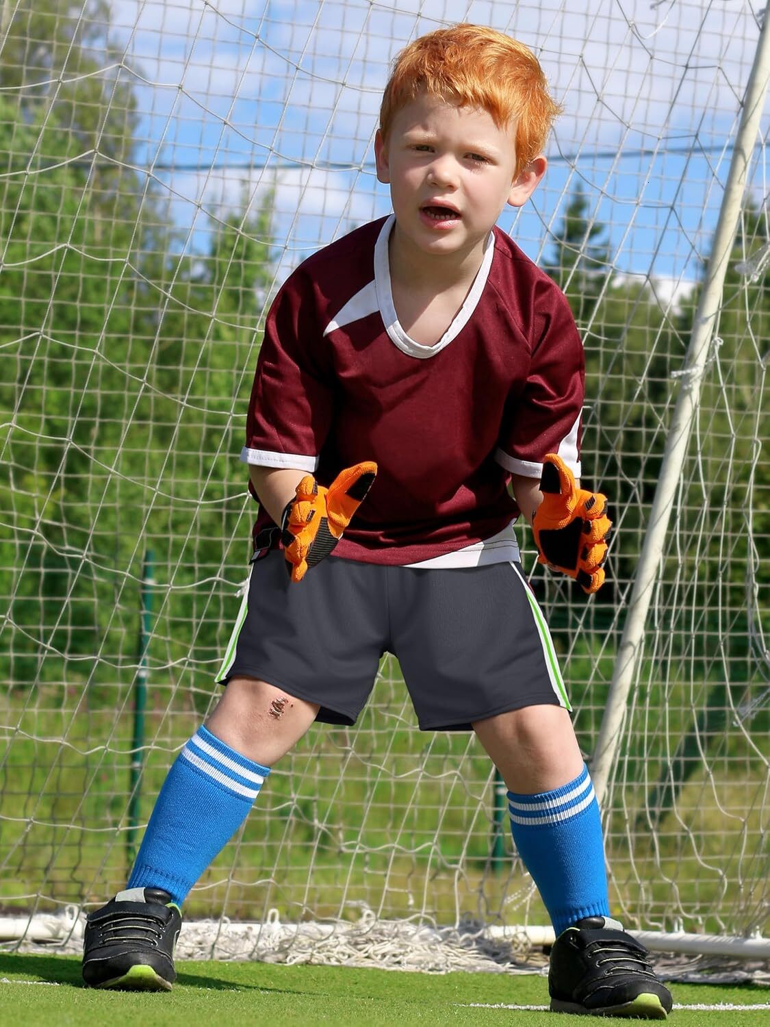 6-piece set of children's shorts, boys' basketball mesh sports gym football quick drying shorts suitable for summer