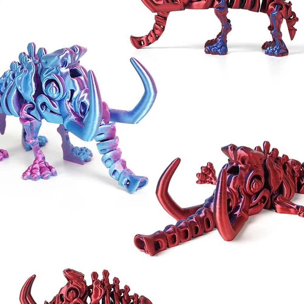 3D printed mammoth toy model multifunctional mobile organic animal decoration desktop creative novel toyY250417OVG5