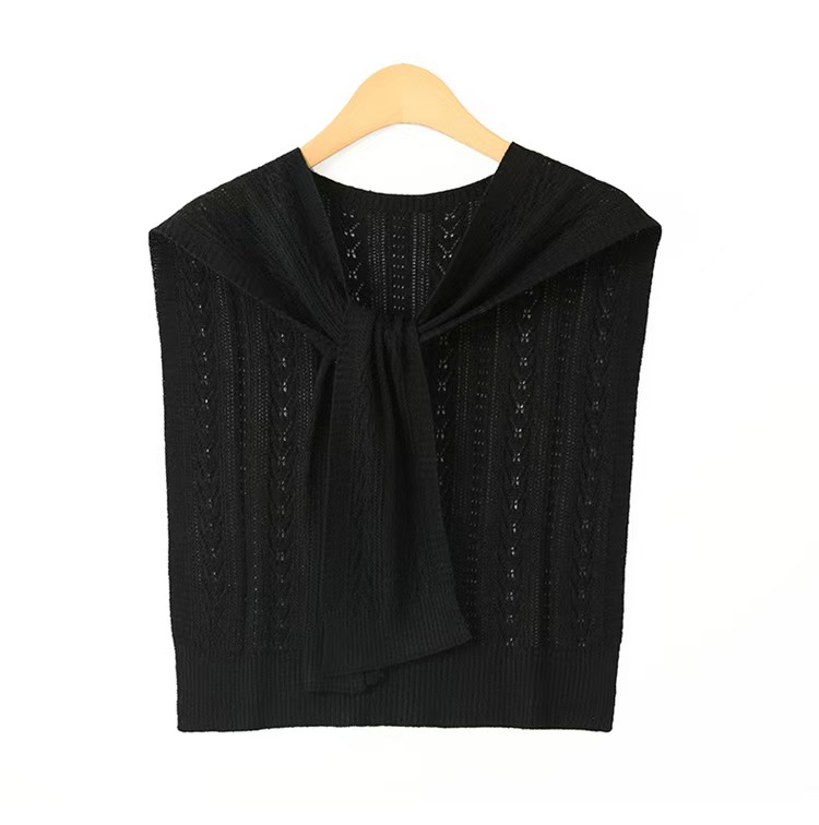 K408 Summer hollow small shawl wool knitted shoulder women's fashionable versatile thin knotted air conditioning shawl