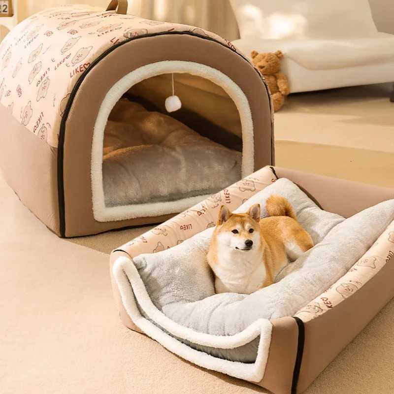 Warm Winter Dog House Mat Large Dog Kennel Detachable Washable Dogs Bed Nest Deep Sleep Tent for Medium Large Pet House SuppliesM251117 - view 6