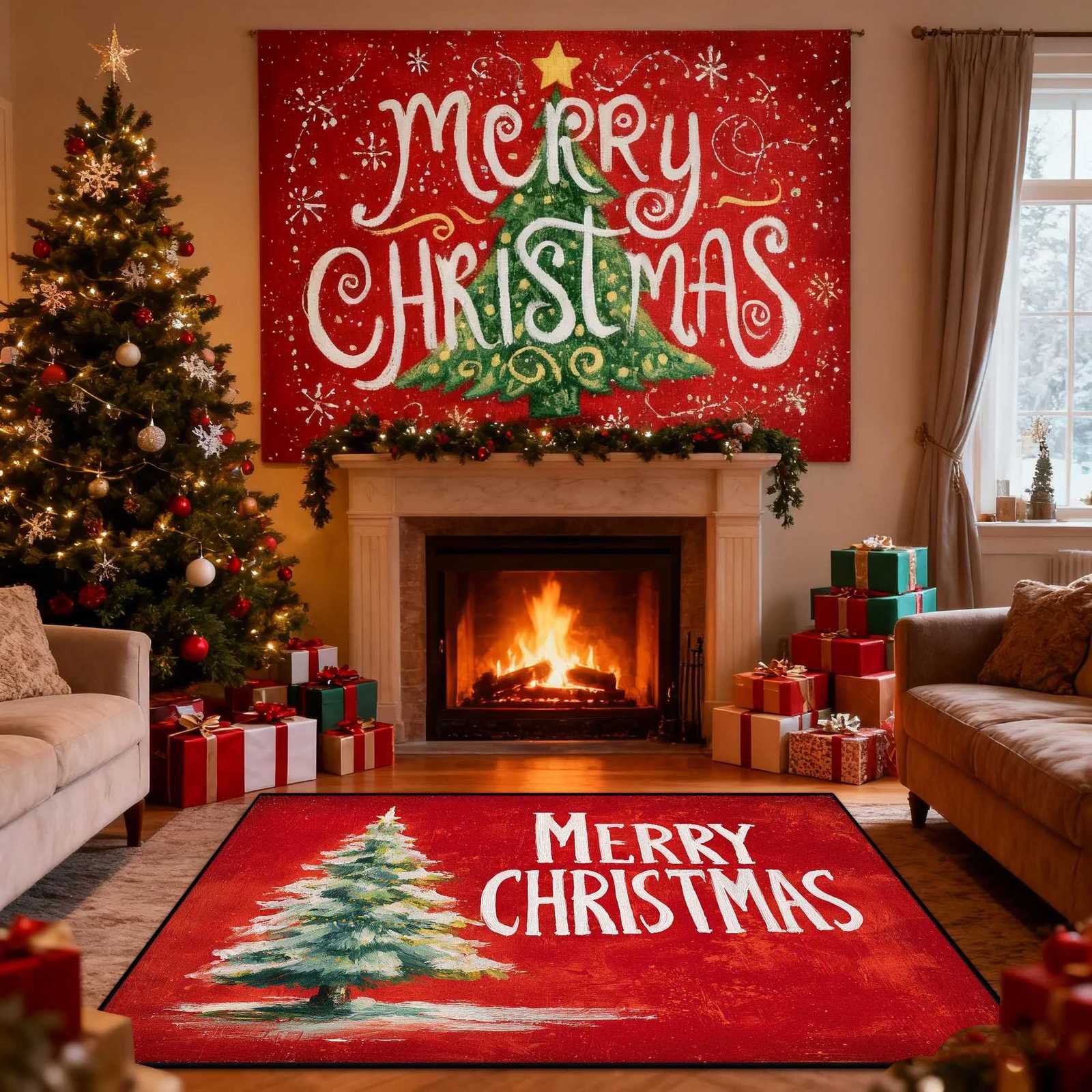 Christmas Creativity Carpet for Living Room Children Bedroom Area Rug Gorgeous Home Hallway Rugs Kid Room Bedside Soft Floor MatM251117