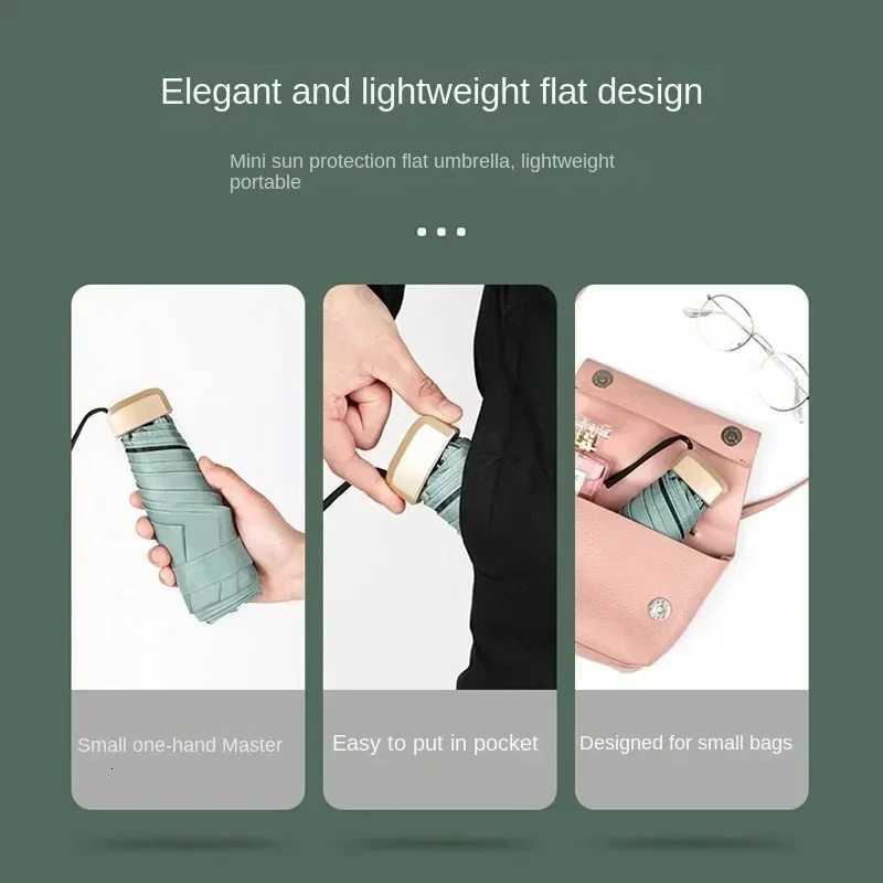 55 Off Mini Sun Umbrella Small Pocket Rain Umbrella Vinyl Folding UV Ultraviolet Protection Sun Shade Pocket Parasol Capsule C251117
