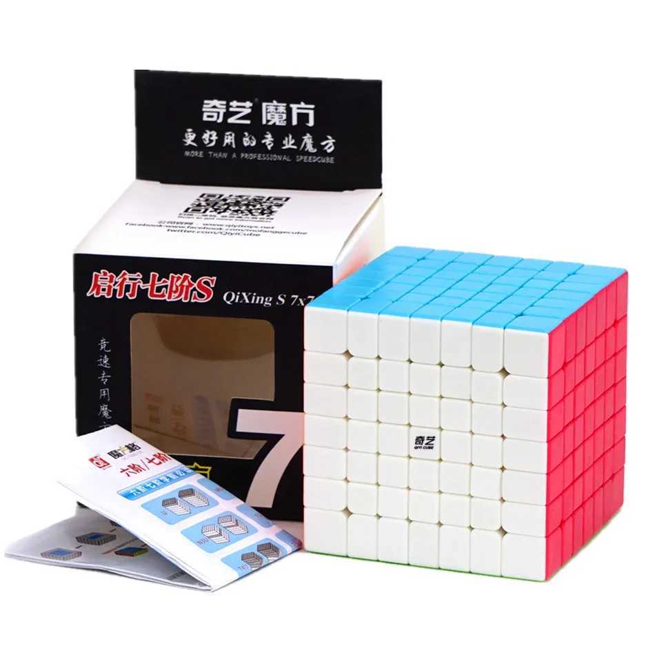QiYi Cube 4x4 5x5 6x6 7x7 Magic Cube Qiyi Professional Speedcube Black and Stickerle MofangJiaoshi Speed Puzzle Toy L251115