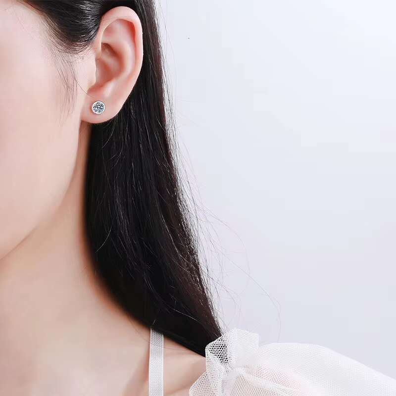 DHcollection Aimgal Boutique Jewelry Classic Silica Earrings D-VVS1-3EX S Pure Sier Electroplating Pt950