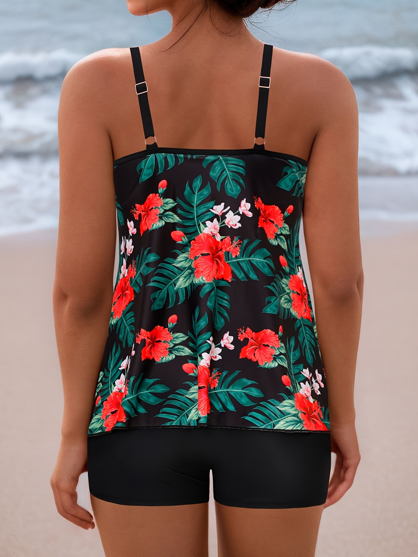 2025 Tankini Swimsuit for Woman Tummy Control Flowy Swimwear Two Piece Bathing Suit Swim Tank Top with Boyshorts