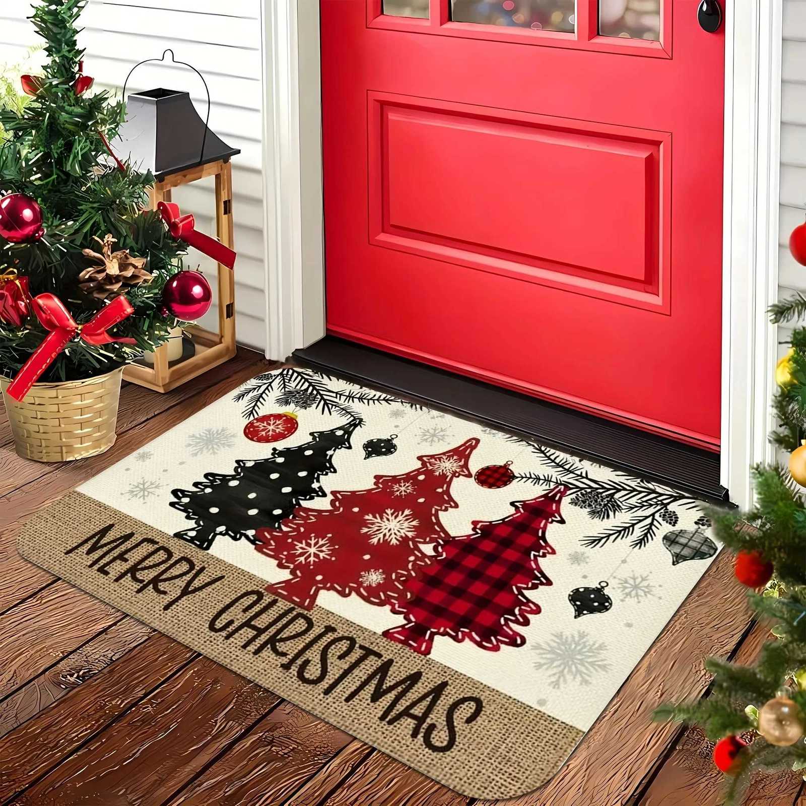 Merry Christmas decoration door mat Christmas tree printed floor mat suitable for home room bathroom kitchen non-slipM251117