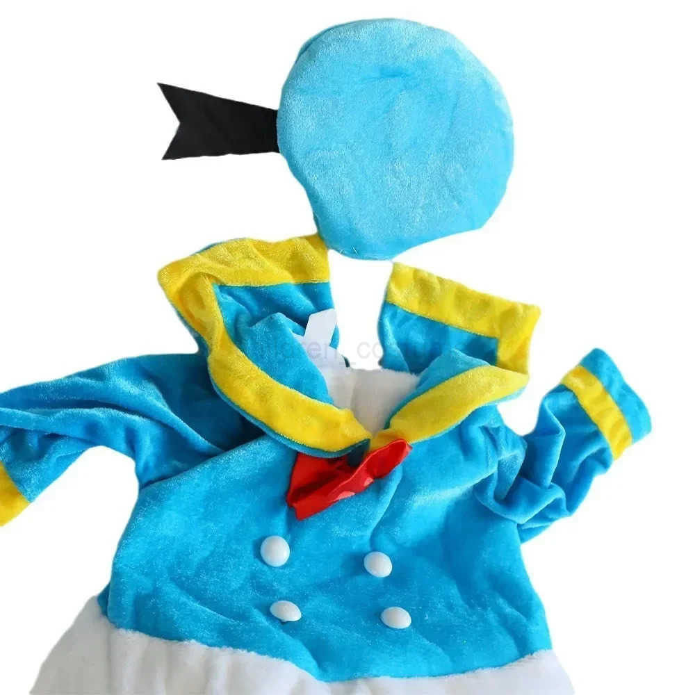 Disney Anime Donald Duck Cosplay Costume Winter Warmth Kids Clothes Boys Girls Stage Performance Costume Christmas Party Dress Up W20250417