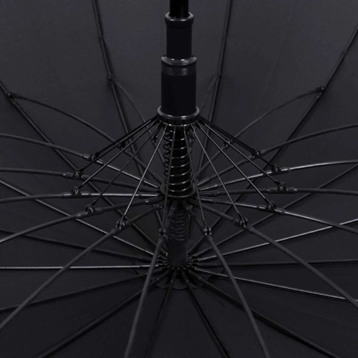 Hot Sale Wooden Leather Handle Umbrella Men 16 Ribs Windproof Long Big Umbrella Rain Women Umbrellas Stick Paraguas C251117