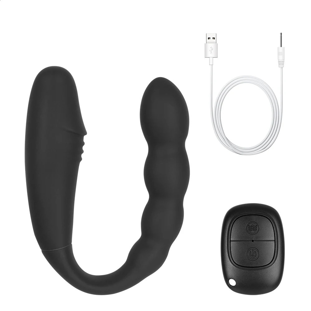 Double head vibrator wireless control fake penis Gspot vaginal clitoris anal massage Ushaped sex toy 250417