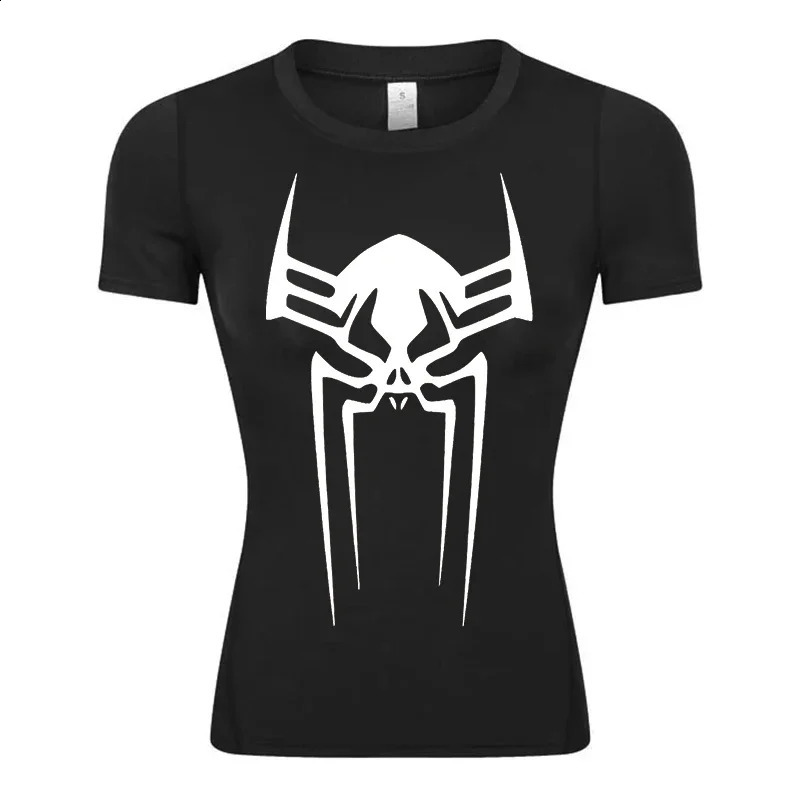 Spider Print womens short sleeved compression shirt running exercise yoga T-shirt T-shirt 250410