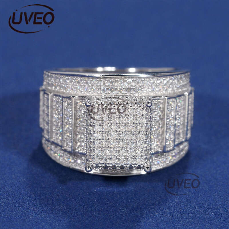 Moissanite Ring Gold Jewelry 925 VVS Iced Out Hiphop Pass Dias Tester Women