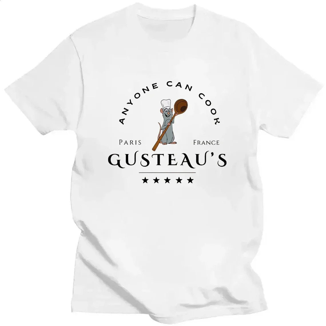 Ratatouille Shirt Chef Remy T-shirt Pixar Rat King Anyone Can Cook Y2K Top Remy Gusteau Shirt Cute Mouse Womens Printed Shirt 250410