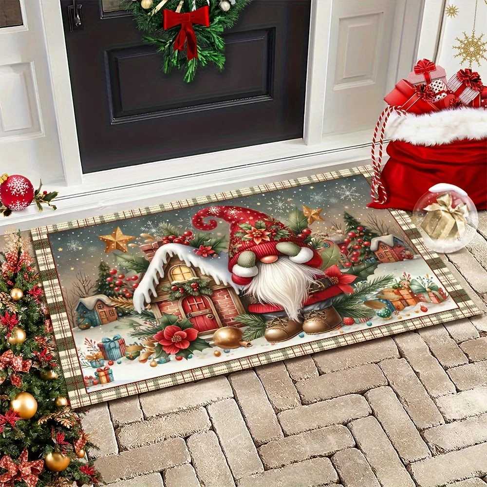 VIKAMA Cartoon Santa Claus Carpet Christmas Carpet Doormat Outdoor Carpet Welcome Mat Living Room Carpet Rug For Bedroom Home DeM251117