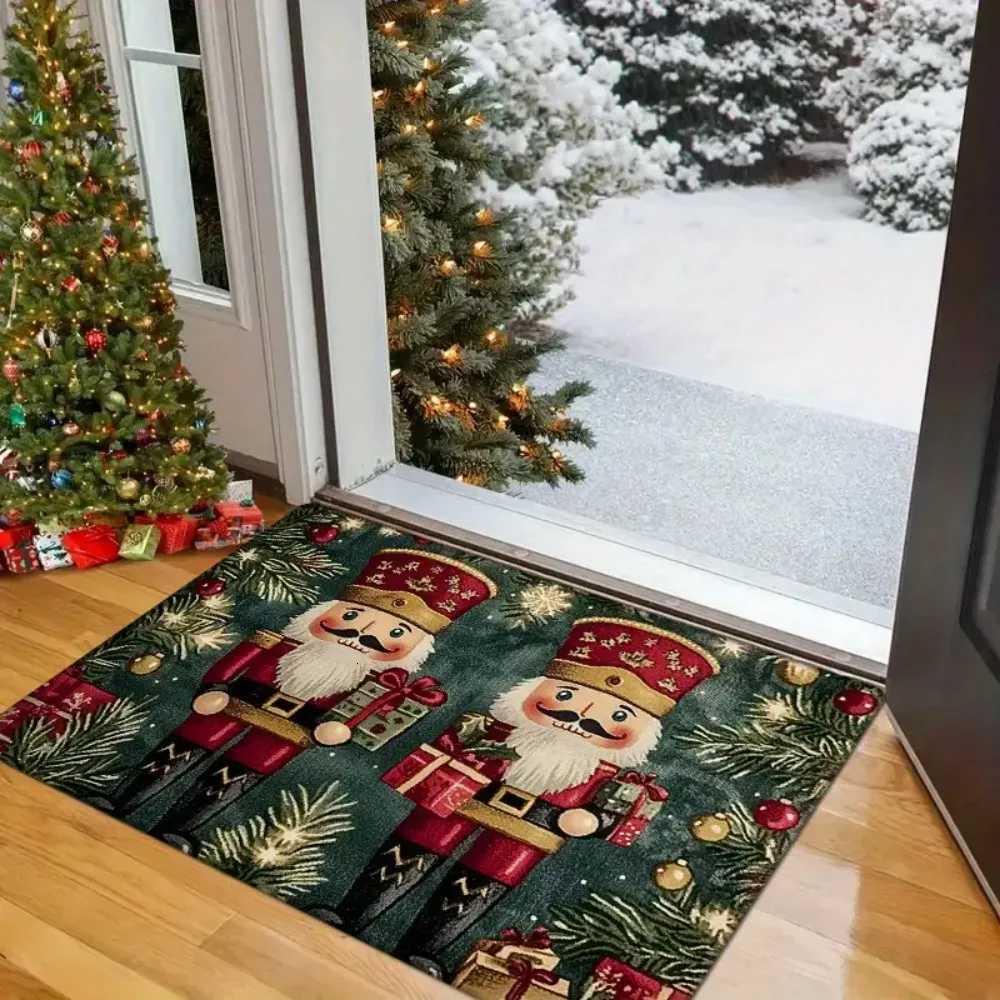 VIKAMA 1Pc Nutcracker Christmas Vacation Cute Colorful Christmas Doormat Waterproof Non-Slip Welcome Doormat Decorative RugM251117