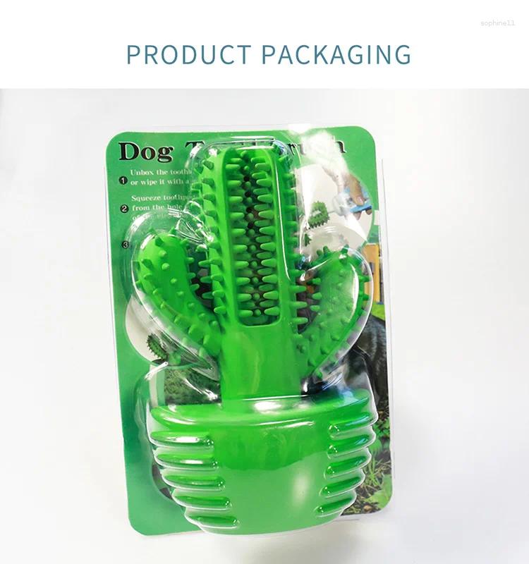 Update Dog Cactus Interactive Rubber Chew Toys For Small Large Dogs Tooth Cleaning Toothbrush Treat Dispenser Pet