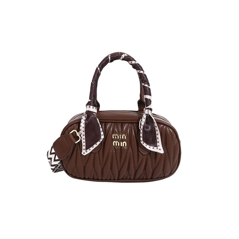 designer bag 2025 new Exquisite small handbag for women with wide shoulder straps ripple stitching fashionable and versatile single-shoulder high-qual