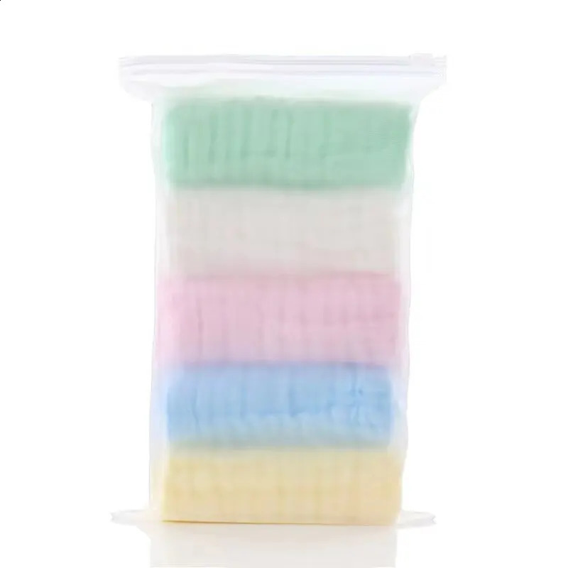5 pieces of 30x30cm cotton soft baby towels face handle for bathroom feeding washing cloth wiping Burp 250414z
