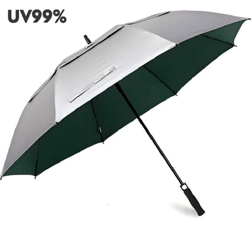 Automatic Ultra-Large Umbrella 180cm Titanium-Silver Coating Anti-Ultraviolet Sun Umbrella Large Double Fiber Umbrella C251117